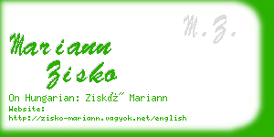 mariann zisko business card